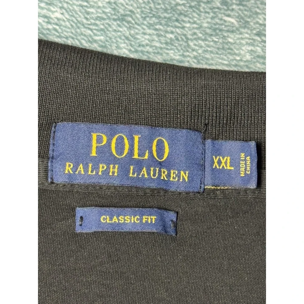 Polo Ralph Lauren Mens XXL Black Short Sleeve Classic Fit Polo Multi-Color Pony